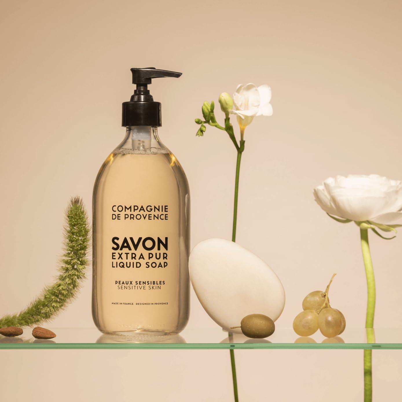 Compagnie de Provence Savon de Marseille Extra Pure Liquid Soap - Sensitive Skin - 10 Fl Oz Plastic Pump Bottle