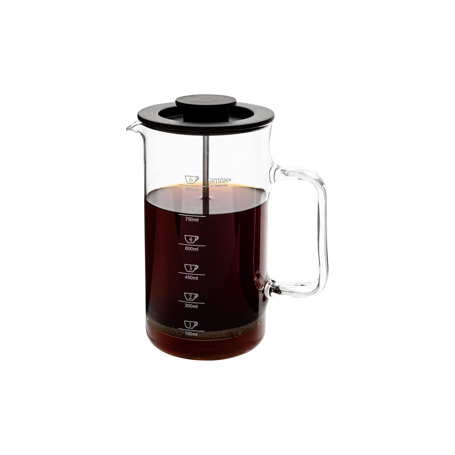 SIMAX French Press Coffee Maker, 1 Liter Coffee Press, Dishwasher Safe Glass Coffee Maker with Filter, Hot and Cold Safe Borosilicate Glass, Easy To Clean