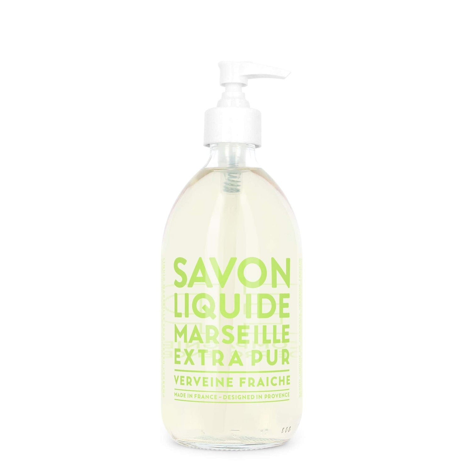 Compagnie de Provence Savon de Marseille Extra Pure Liquid Soap - Fresh Verbena - 16.7 Fl Oz Glass Pump Bottle