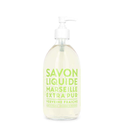 Compagnie de Provence Savon de Marseille Extra Pure Liquid Soap - Fresh Verbena - 16.7 Fl Oz Glass Pump Bottle