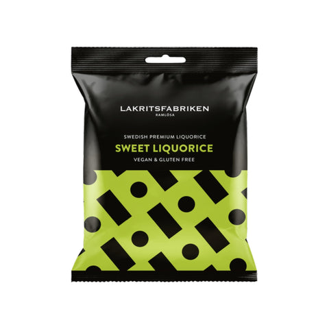Lakritsfabriken Ramlosa Premium Sweet Liquorice Candy - Sweet Licorice Candies - Gluten Free Swedish Candy - Chewy & Vegan Candy - Soft Black Licorice Candy Snacks from Around the World (3.53 oz)
