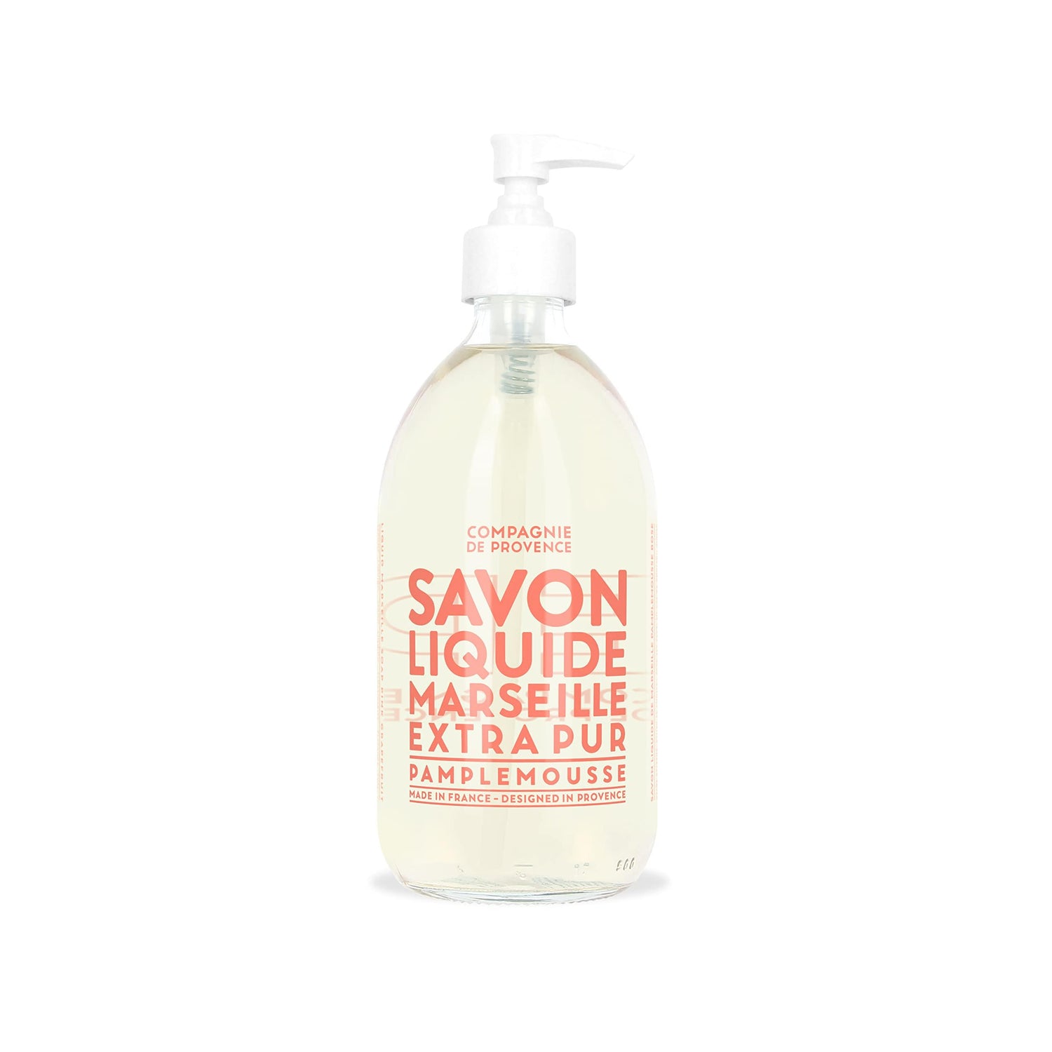 Compagnie de Provence Savon de Marseille Extra Pure Liquid Soap - Pink Grapefruit - 16.7 Fl Oz Glass Pump Bottle