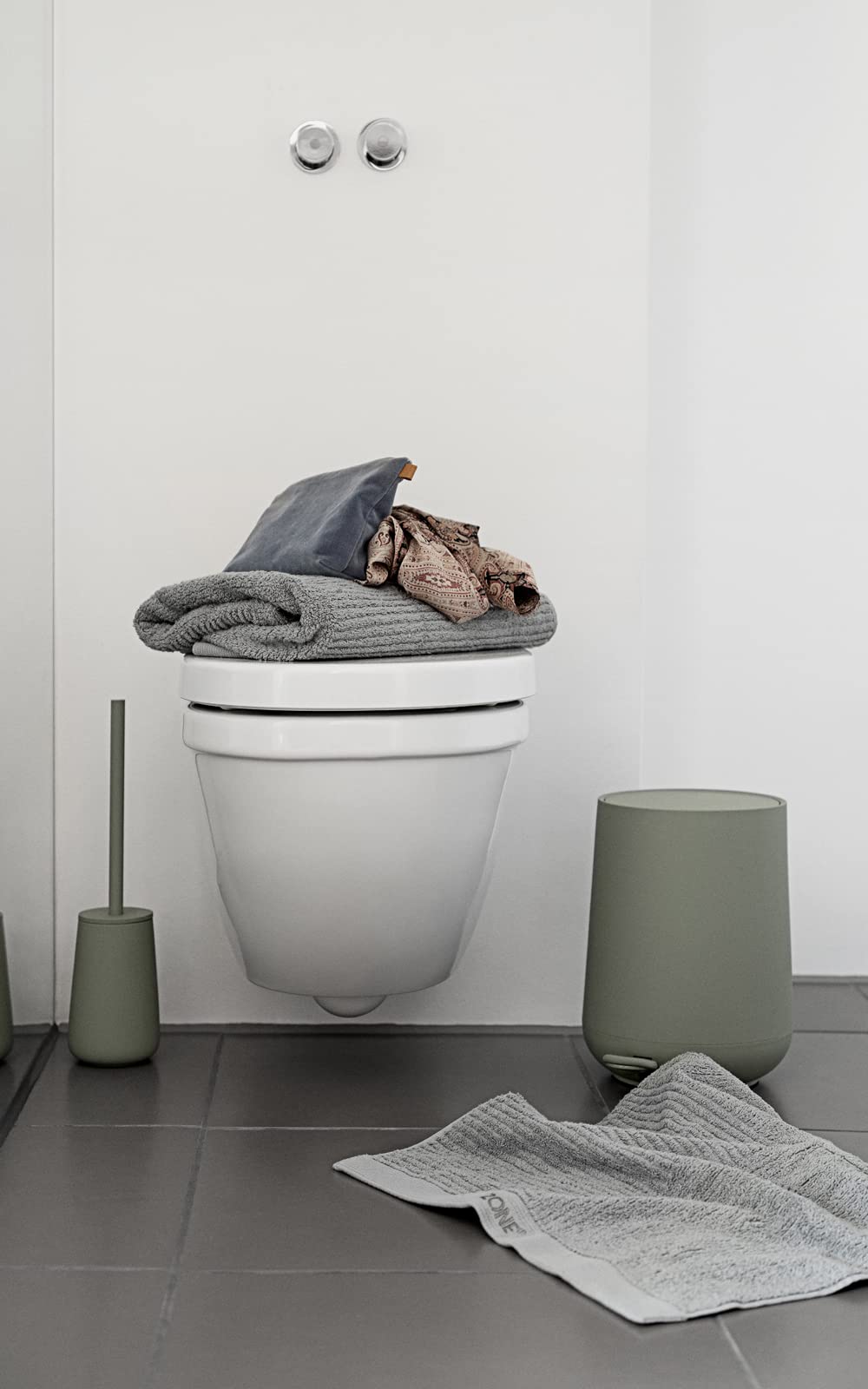 Zone Denmark Modern Elegance Nova Bathroom Bin, Cosmetic Bin, and Waste Bin - Sleek Design for Stylish Bathrooms and Efficient Waste Management (Gull Gray)