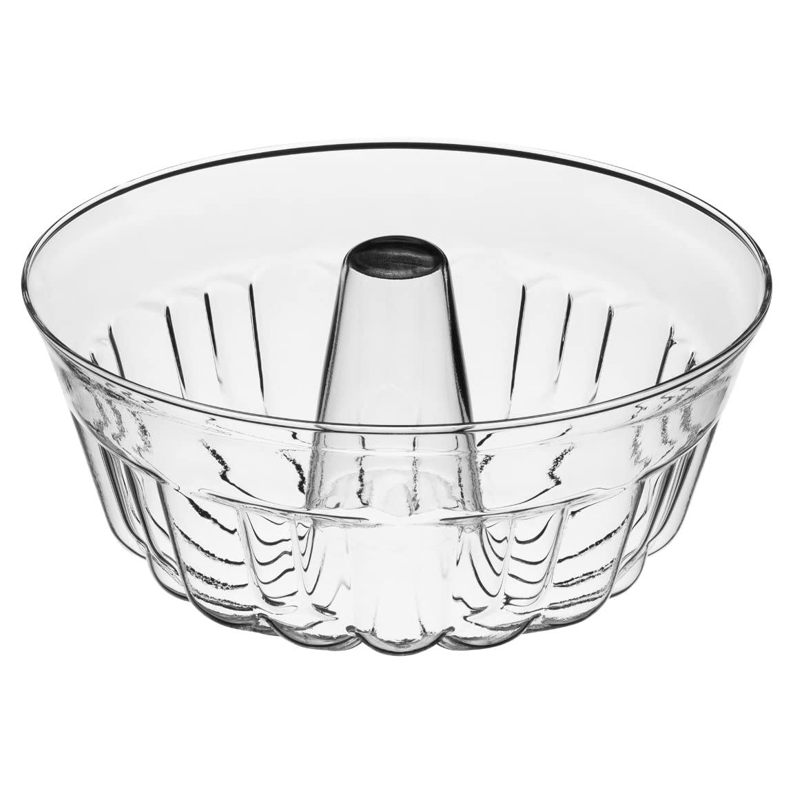 SIMAX Clear Glass Fluted Bundt Cake Pan | Heat, Cold, and Shock Proof, 2.1 Quart (8.4 Cups), Made in Europe, Great for Ring Cakes, Puddings, Desserts, Monkey Bread, and More, Dishwasher Safe