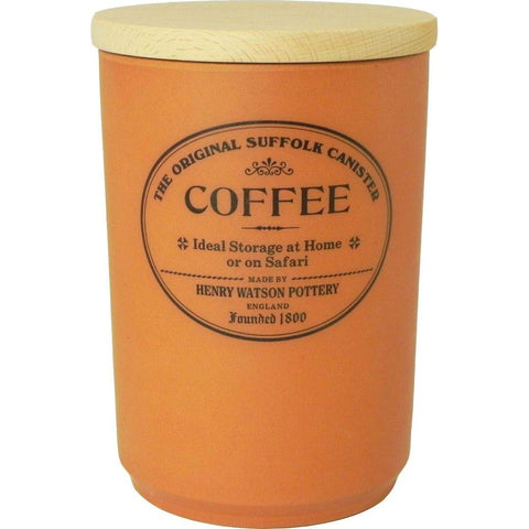 Henry Watson - Airtight Coffee Canister - Terracotta - Made in England - 6.5 inches x 4.4 inches - The Original Suffolk Collection.