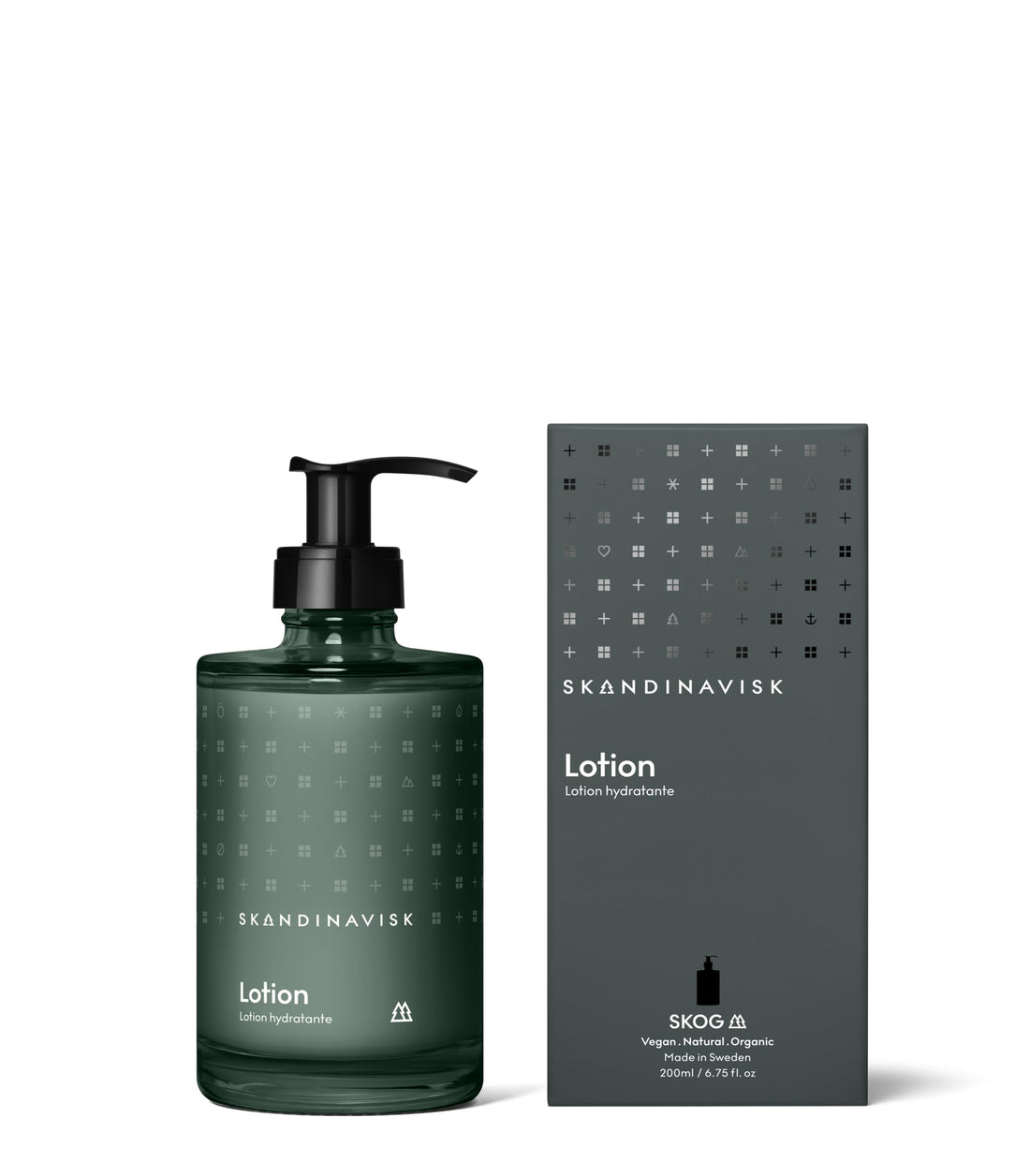 Skandinavisk SKOG ‘Forest’ Hand &amp; Body Lotion, Scent Notes: Pine Needles and Fir Cones, Birch Sap and Woodland Lily of the Valley, Coloured Glass Bottle with Pump, 6.75 fl. oz.