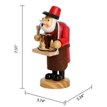 PIONEER-EFFORT Wooden German Incense Smoker Figurine 7.5 Inch - Handcrafted Hawker Selling Windmill, Unique Holiday Decoration, Perfect for Christmas, Home Décor and Seasonal Gifts