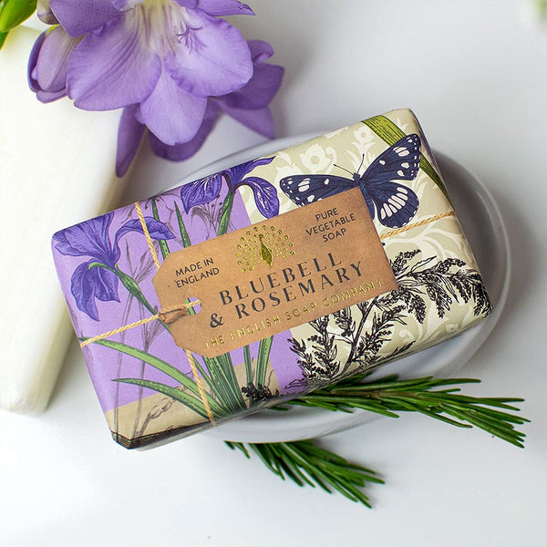 The English Soap Company, Bluebell & Rosemary Soap Bar, Anniversary Collection 200g