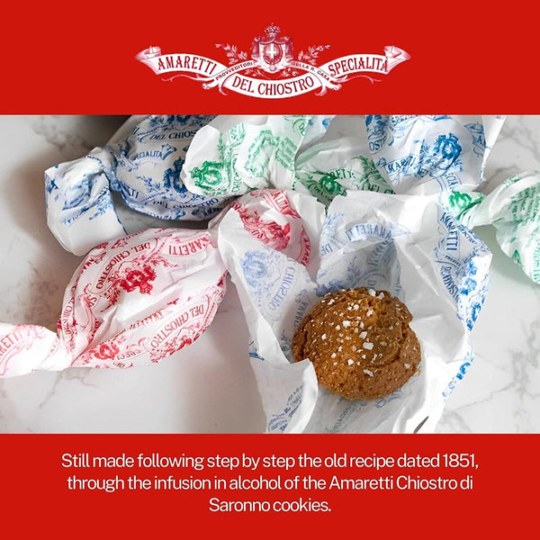 Amaretti Del Chiostro Di Saronno Authentic Italian Amaretti Cookies - Crunchy Almond Cookies for Tea or Gifting - Italian Cookies - Cookies Individually Wrapped Biscuits – Original 2.6 oz