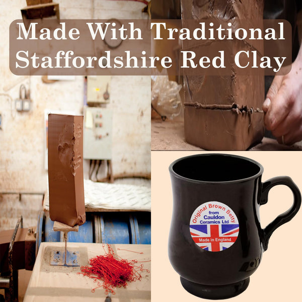 SELPONT ics Brown Betty King Mug | Ideal Size for Tea and Coffee | Made from Traditional Staffordshire Red Clay | Ideal Gift for Tea and Coffee Lovers.