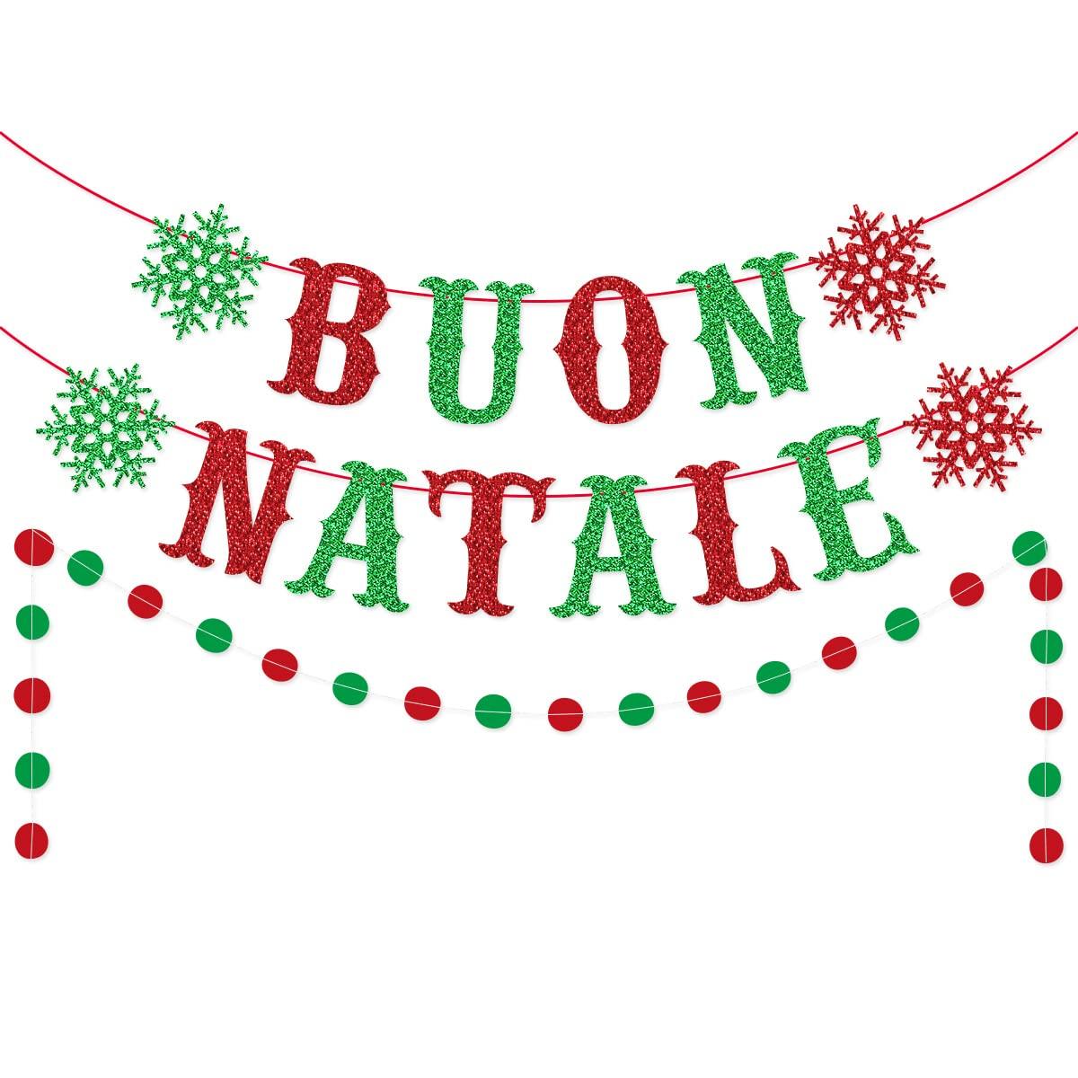 Buon Natale Italian Christmas Banner for Italian Christmas Decorations