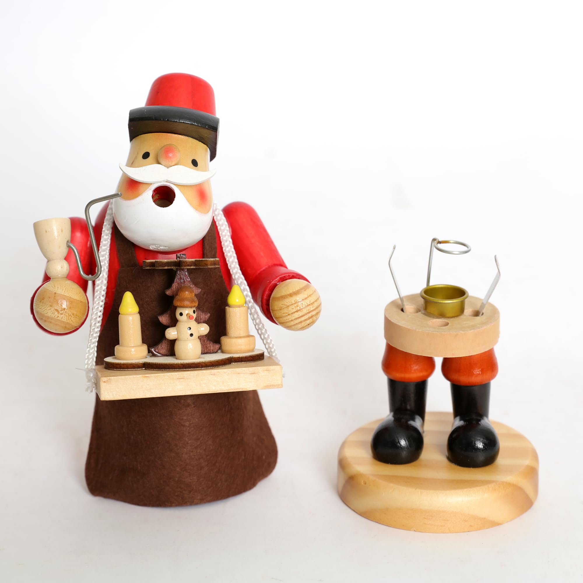 PIONEER-EFFORT Wooden German Incense Smoker Figurine 7.5 Inch - Handcrafted Hawker Selling Windmill, Unique Holiday Decoration, Perfect for Christmas, Home Décor and Seasonal Gifts