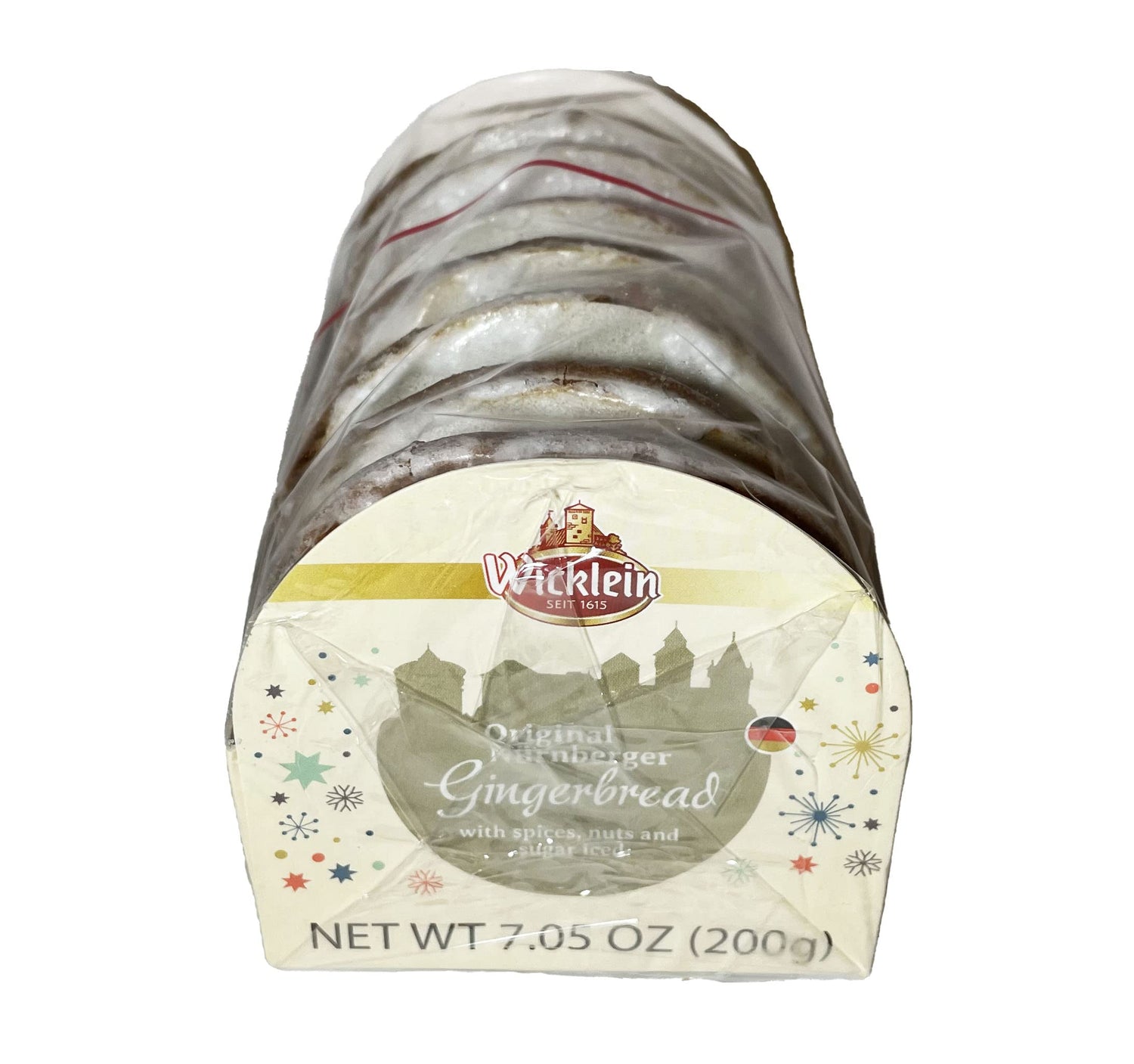 Wicklein Original Nürnberger Gingerbread, Fine Oblaten Glazed Lebkuchen, German Cookies, 200g