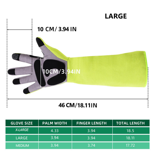 MEPEREZ thorn proof long sleeve gardening gloves, cotton, puncture proof work gloves, touch screen tips, rose pruning, bite proof, men & women.