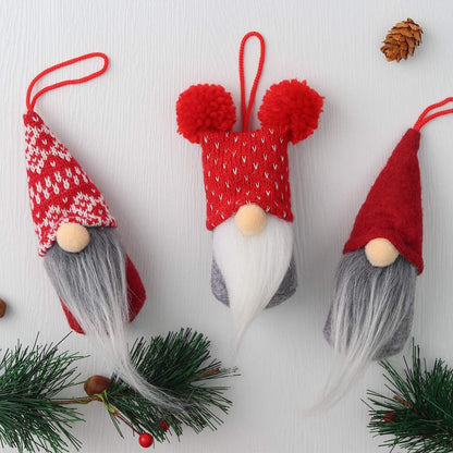 Gnome Christmas Ornaments Set of 6, Handmade Swedish Tomte Gnomes Decorative Ornaments Plush Christmas Decorations Tree Hanging Scandinavian Santa Elf Home Table Decor 2024