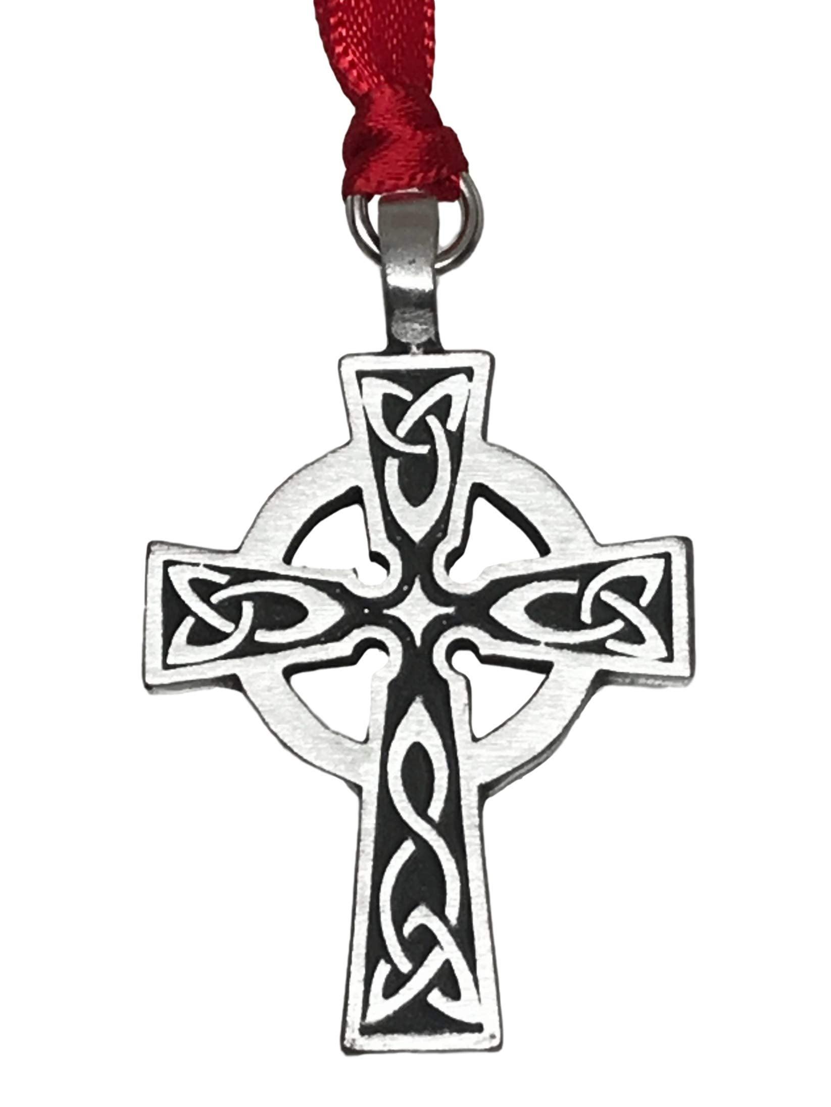 Pewter Celtic Cross Irish Scottish Wales Christmas Ornament and Holiday Decoration