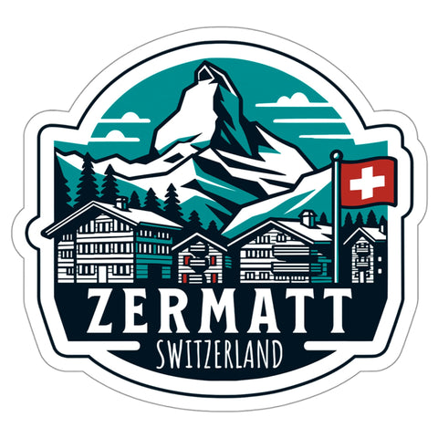 Zermatt Sticker Switzerland Camp Souvenir Decal Vinyl Small Waterproof 4".