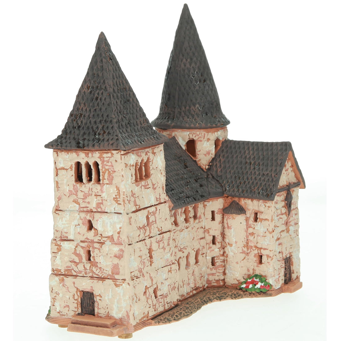 Midene Ceramic Christmas Village Houses Collection - Collectible Handmade Miniature of Light House St Michael Church in Fulda, Germany - Tea Light Candle Holder B297N*