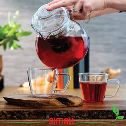 Simax Glass Teapot For Stovetop, Glass Tea Kettle For Stove Top, Tea Pots For Stove Top, Stovetop &amp; Microwave Safe Kettles, Clear Glass Tea Pot With Spout for Tea Party, 1.5 Quart/ 6 Cup Teapots