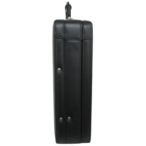 Alpine Swiss Mens Expandable Leather Attache Briefcase Dual Combination Locks.