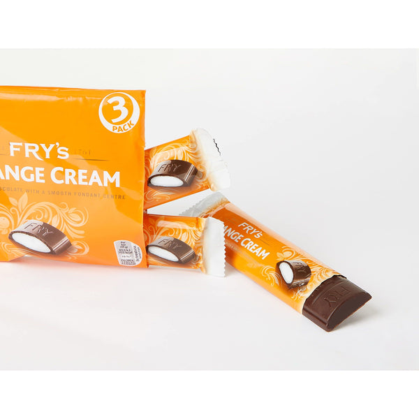 Original Cadbury Fry's Orange Cream Chocolate Bars Pack Imported From The UK England British Chocolate Candy Fry's Orange Cream Chocolate Bar New Edition Multipack 3 x 49g.