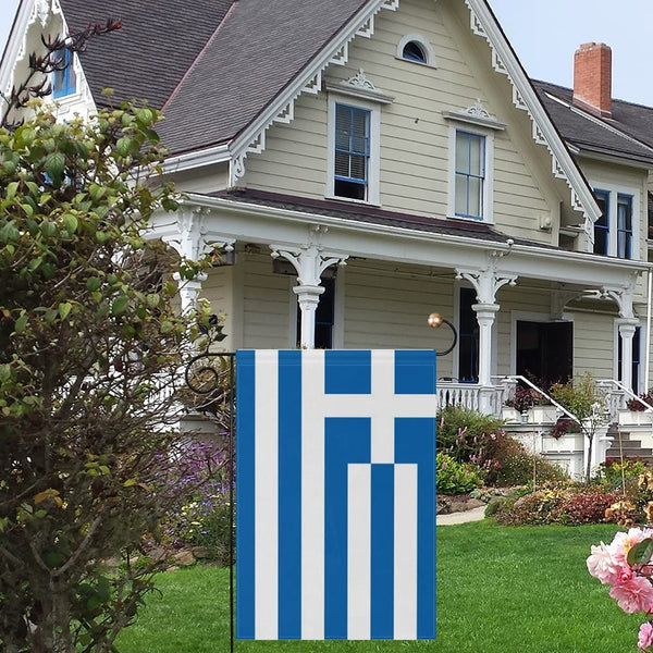 Greece Garden Flags 12 x 18 Inches Double Sided Vivid Color and Fade Proof.