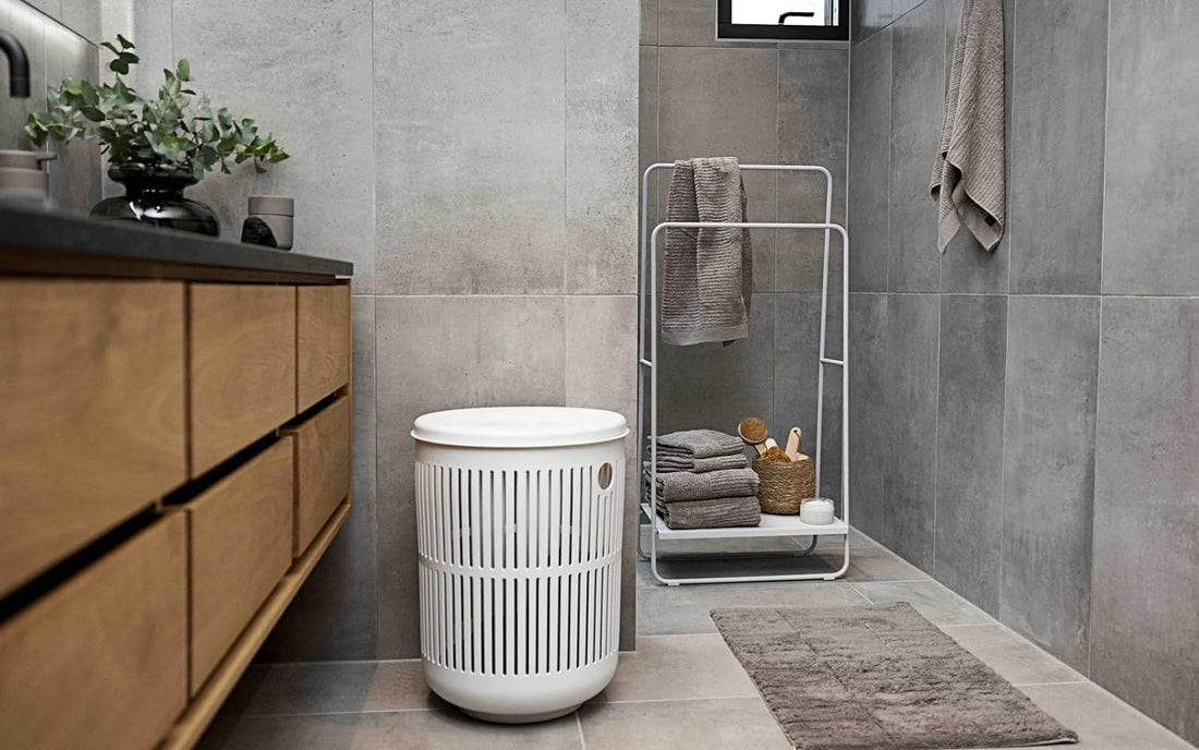 Zone Denmark Laundry Basket - Elevate Your Laundry Routine with Style and Functionality, Grey 16.14x16.14x21.65 inches