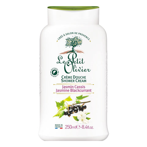 Le Petit Olivier Shower Cream - Jasmine Blackcurrant - Gently Cleanses Skin - Fresh and Moisturizing - pH Neutral - Dermatologically Tested - Free Of Soap and Dyes - 8.4 oz