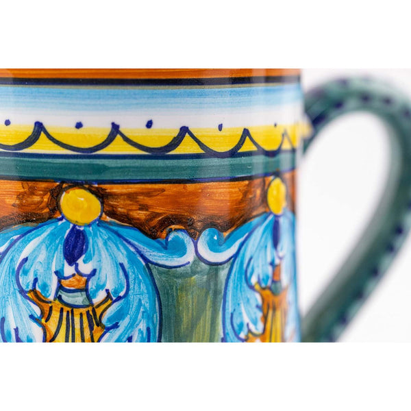 Italian Ceramic Mug Geometrico 25E - Hand Made Pottery Coffee Mugs, Deruta Italian Pottery, Painted Mug, Italian Ceramic, Made in Italy, Painted Coffee Mugs, Mugs Handmade