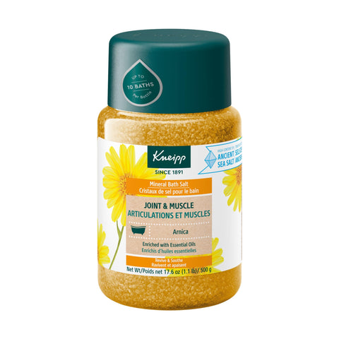 Kneipp Joint & Muscle Mineral Bath Salt with Arnica - Rejuvenate Joints & Muscles - 17.6 oz - Up to 10 Baths