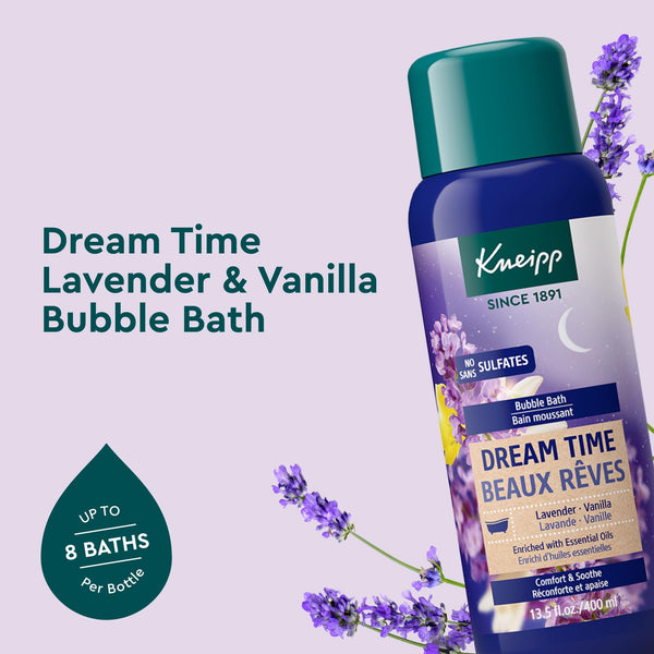 Kneipp Dream Time Lavender & Vanilla Aromatherapy Bubble Bath - Good for Unwinding Before Bed - Vegan - Sulfate Free - 13.5 fl oz - Up to Eight Baths