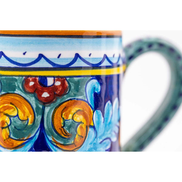 Italian Ceramic Mug Geometrico 38E - Hand Made Pottery Coffee Mugs, Deruta Italian Pottery, Painted Mug, Italian Ceramic, Made in Italy, Painted Coffee Mugs, Mugs Handmade