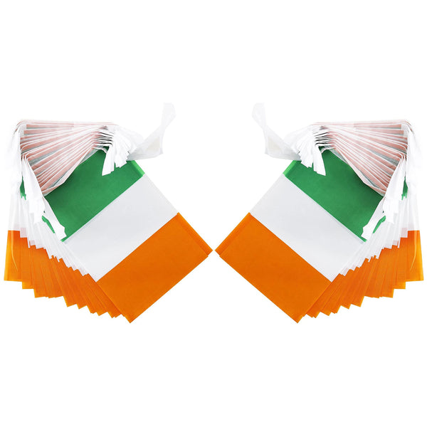 Ireland Irishman Flag Banner String,Small Mini Ireland Pennant flags,St. Patrick's Day,For Grand Opening,Olympics,National Sports Events,Party Festival Decorations(50 Feet 38 Flags).