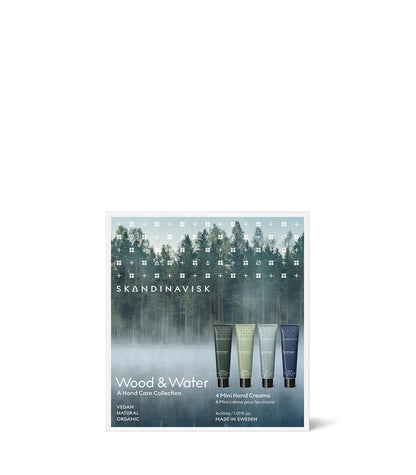 Skandinavisk Wood &amp; Water Giftset of 4 Mini Handcreams. SKOG &