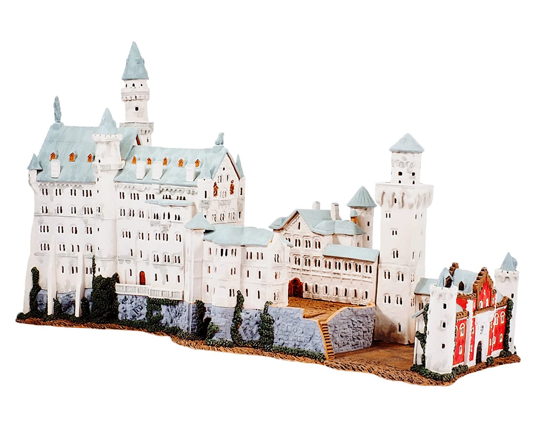 Midene Ceramic Art Tealight Candle Holder Room Decoration Handcrafted Collectible Miniature Light House Neuschwanstein Castle in Southwest Bavaria, Germany F228N* Set