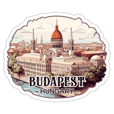 Budapest Sticker Hungary Vintage Souvenir Decal Vinyl Small Waterproof 4".