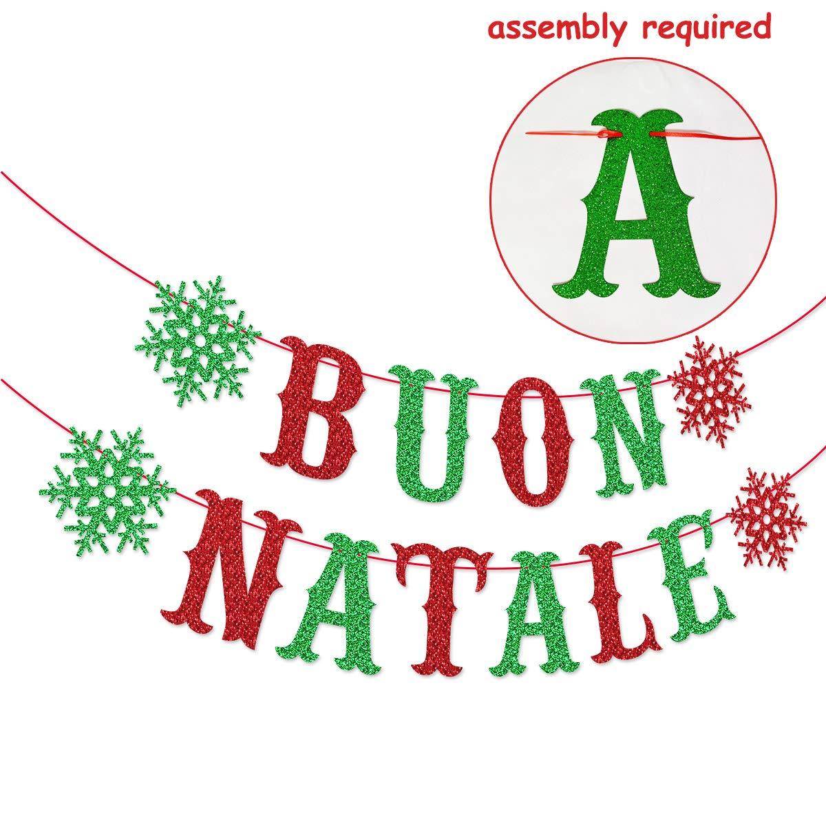 Buon Natale Italian Christmas Banner for Italian Christmas Decorations