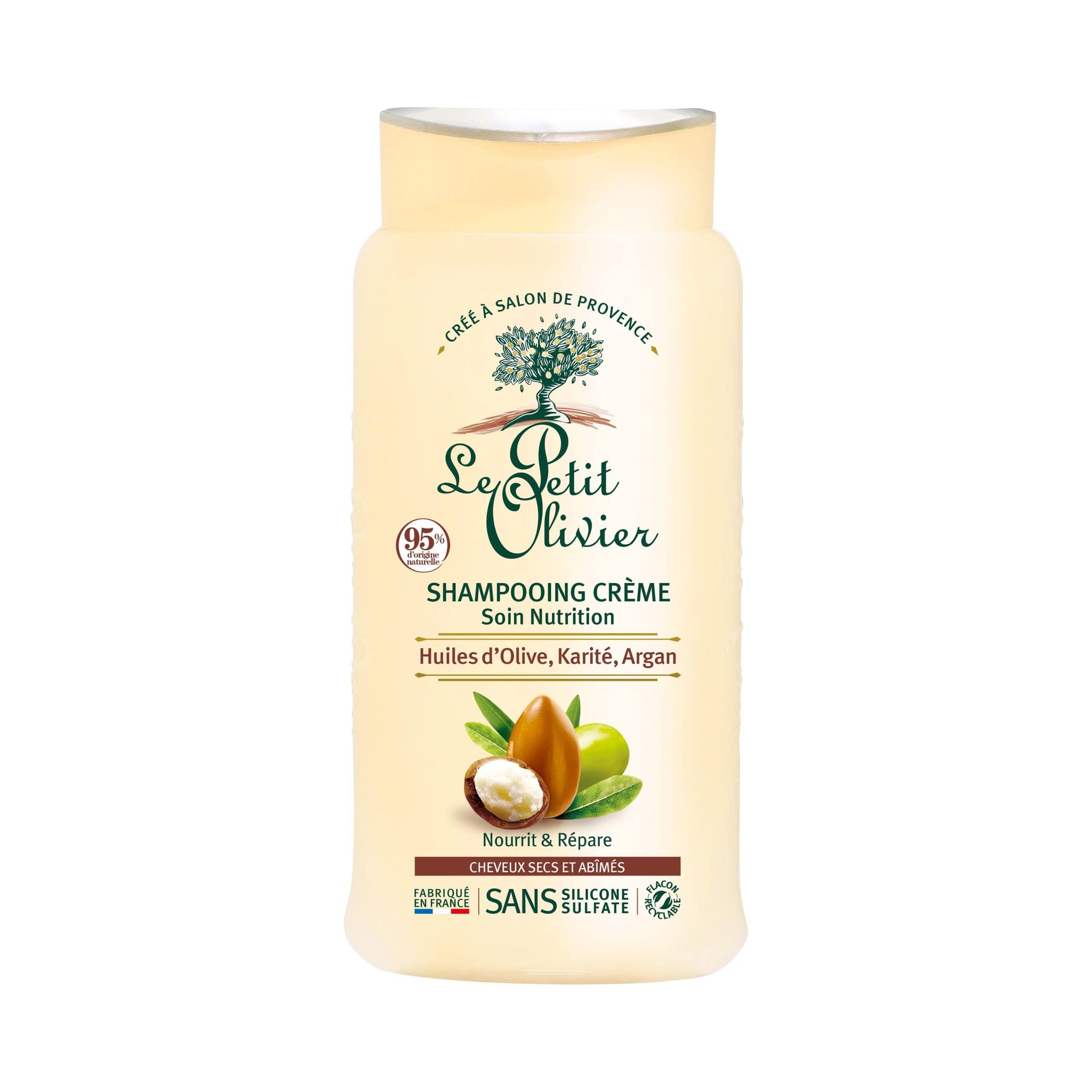 Le Petit Olivier Nutrition Cream Shampoo - Olive, Shea, Argan Oils - Repairs Dry, Damaged Hair - Enriched With Natural Origin Ingredients - Free Of Silicone - 8.45 oz