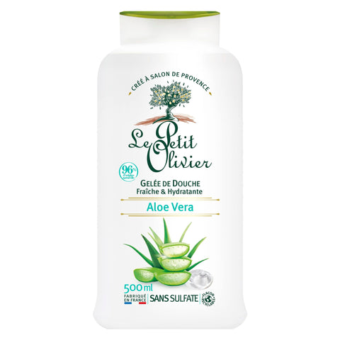Le Petit Olivier Shower Gel - Aloe Vera - Gently Cleanses Skin - Fresh and Moisturizing - pH Neutral - Dermatologically Tested - Free Of Soap and Dyes - 16.9 Oz