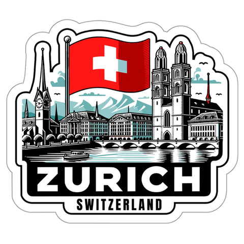Zurich Sticker Switzerland Weatherproof Souvenir Decal Vinyl Small Waterproof 4".