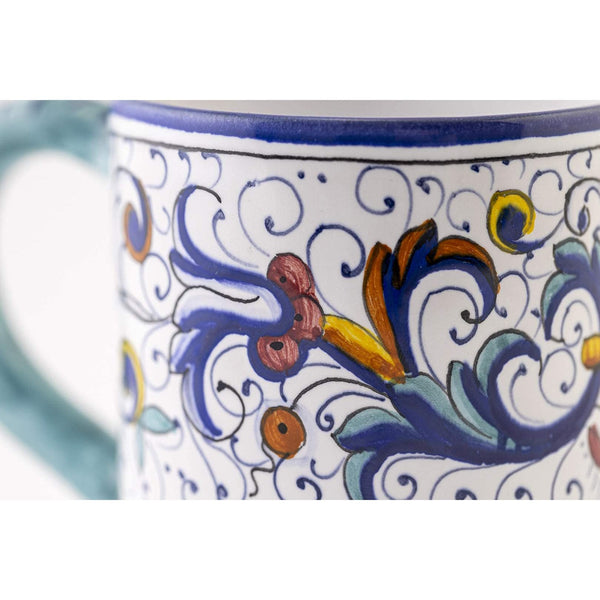 Italian Ceramic Mug Ricco Deruta Blu - Hand Made Pottery Coffee Mugs, Deruta Italian Pottery, Painted Mug, Italian Ceramic, Made in Italy, Painted Coffee Mug, Mugs Handmade