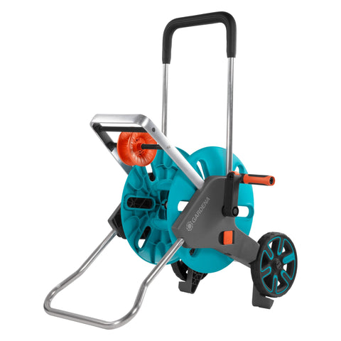 Gardena 18515-80 Frost Proof Hose Cart with Built-in Hose Guide, Includes 5 ft Connection Hose and Adapters, Holds 195 ft 1/2” Hose, Durable Construction, Made in Germany, 5 Year Warranty Turquoise.