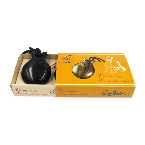 Jale Pollopas Flamenco Castanets Spanish Castanets Made of Plastic Color Black for Beginners Size 6 Adult by Ole Ole Flamenco (T6).