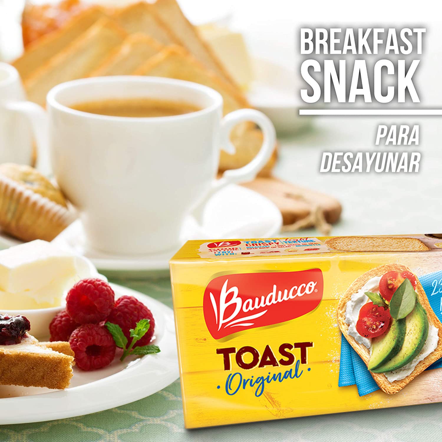 Bauducco Toast - Delicious, Light &amp; Crispy Toasted Bread - Original &amp; Whole Wheat - Ready-to-Eat Breakfast Toast &amp; Sandwich Bread - No Artificial Flavors - 30 oz (Pack of 6)