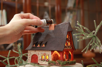 Midene Ceramic Houses Collection - Collectible Handmade Miniature of Historic Old Smithery in Rothenburg, Germany - Tea Light Candle Holder, Essential Oil Burner B230AR*