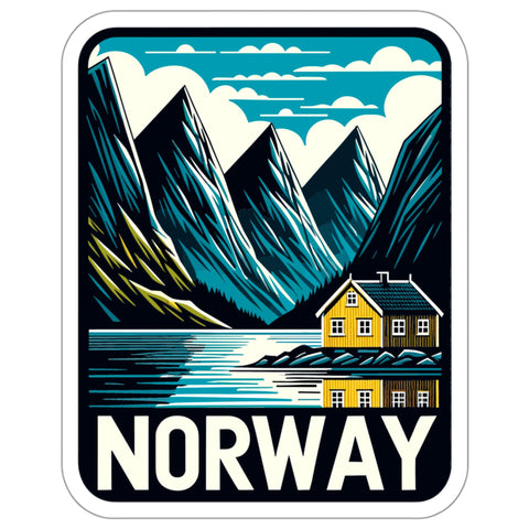 Norway Sticker Vintage Travel Decal Vinyl Small Waterproof 4".