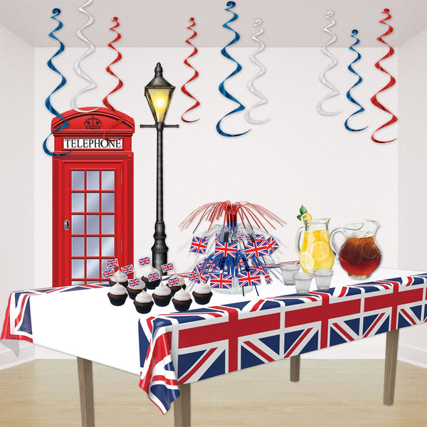 Beistle Union Jack Tablecovers, 54” x 108”, 2 Pieces – Rectangular Plastic Table Cloth, Coronation Party Decorations, Union Jack Party Supplies, London Table Cloth, British Flag Party Décor.