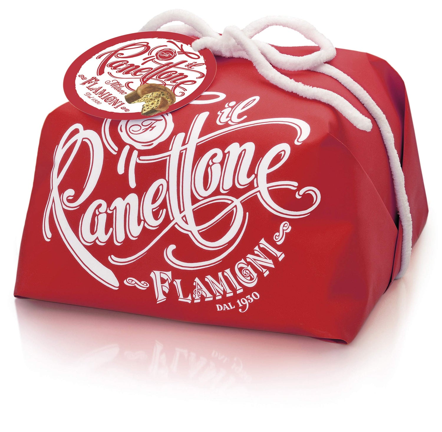 Flamigni - Classic Italian Panettone in Beautiful Hand Wrapped Red Gift Box (1.1 lbs) | Delicious Christmas &amp; Holiday Sweet Loaf Fruitcake | Traditional Milanese Gourmet Bread Cake