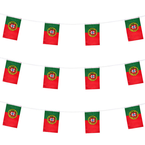 Portugal Portuguese Flag Banner String,Small Mini Portugal Pennant flags,For Grand Opening,Olympics,National Sports Events,Party Festival Decorations(50 Feet 38 Flags).