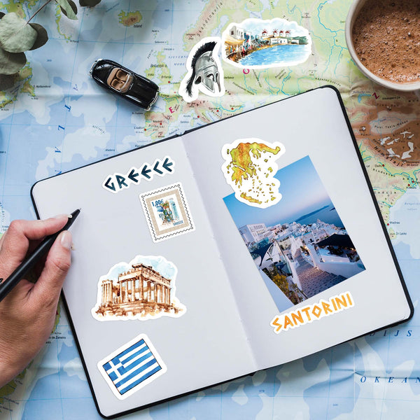 Greece Travel Stickers (29 pieces).